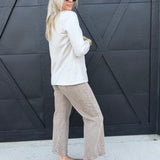 Linen Blazer With Gold Button In Natural - Infinity Raine