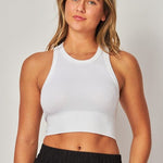 Seamless High Neck Bra-White - Infinity Raine
