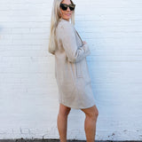 LOVE TREE Outerwear - Jackets & Coats Notched Lapel Long Sleeve Coat In Oatmeal