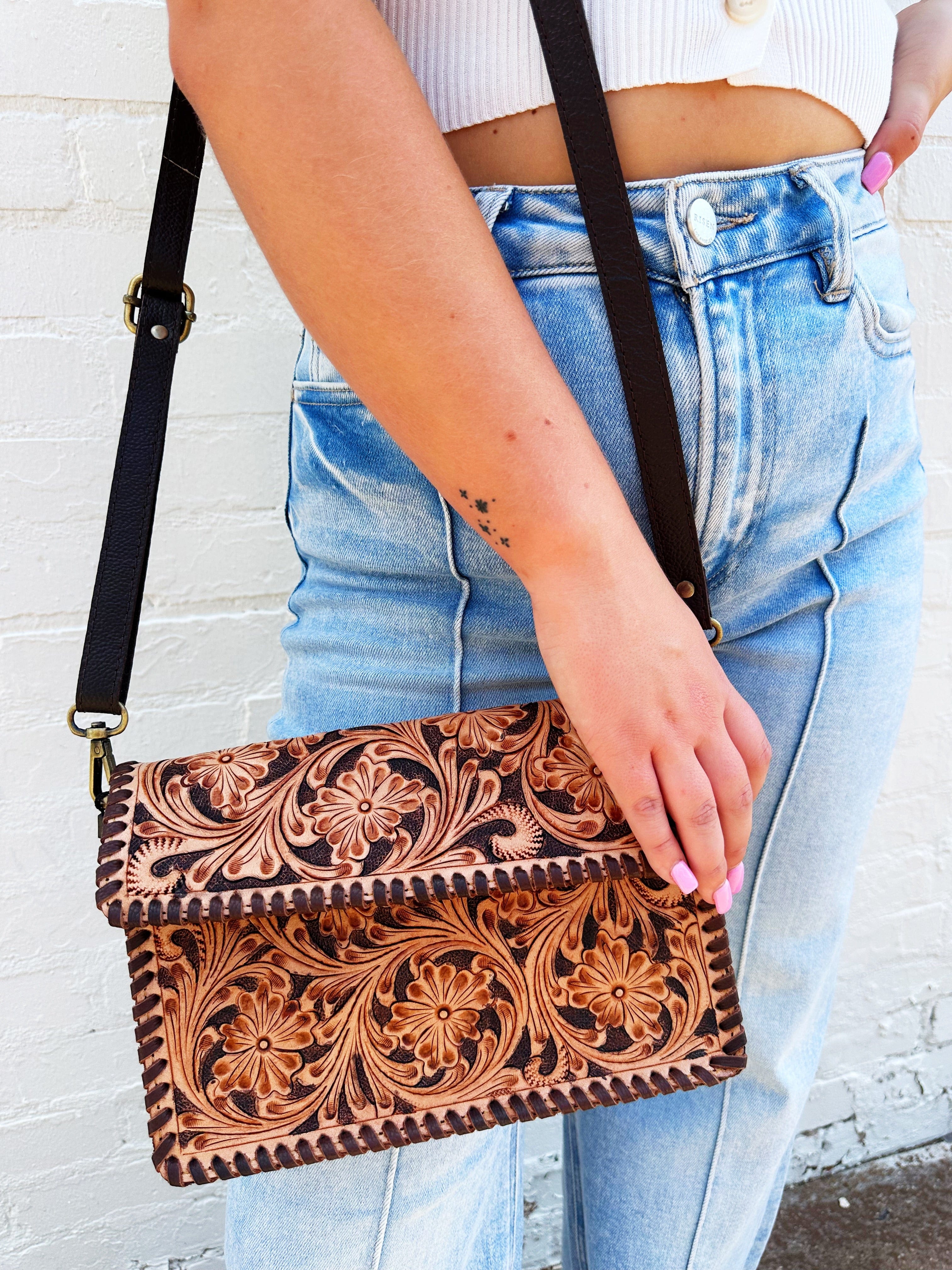 American Darling Genuine Leather Clutch Bag - Infinity Raine
