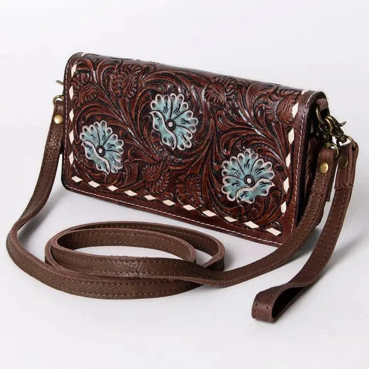 American Darling Genuine Leather Tooled Wallet Bag - Infinity Raine