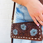 American Darling Genuine Leather Tooled Wallet Bag - Infinity Raine