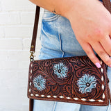 American Darling Genuine Leather Tooled Wallet Bag - Infinity Raine