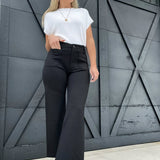 L.T.J Cropped Dress Pants-Black - Infinity Raine