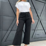 L.T.J Cropped Dress Pants-Black - Infinity Raine