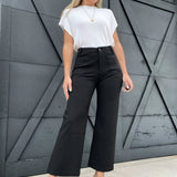 L.T.J Cropped Dress Pants-Black - Infinity Raine