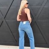 L.T.J Diamond Pocket Wide Leg Jean In Medium - Infinity Raine