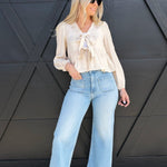 L.T.J Front Patch Pocket Wide Leg Jean In Light - Infinity Raine