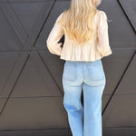 L.T.J Front Patch Pocket Wide Leg Jean In Light - Infinity Raine