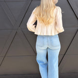 L.T.J Front Patch Pocket Wide Leg Jean In Light - Infinity Raine