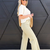 L.T.J Paola A-Line Wide Scissor Cut Jean In Matcha - Infinity Raine