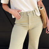 L.T.J Paola A-Line Wide Scissor Cut Jean In Matcha - Infinity Raine