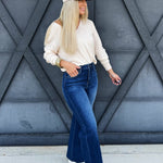 L.T.J. Paola Wide Leg Jeans In Dark - Infinity Raine