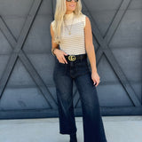 L.T.J Sailor Front Patch Pocket Jeans In Washed Black - Infinity Raine