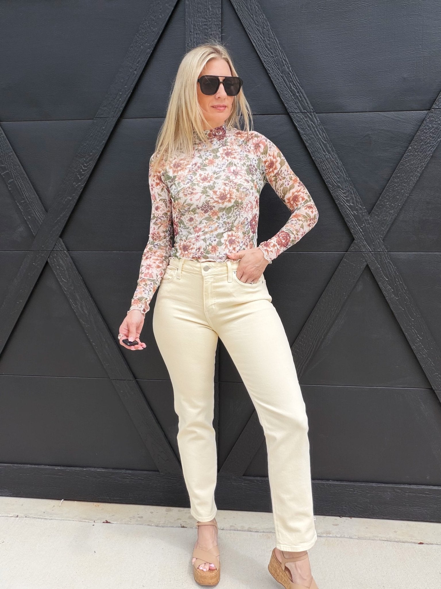 L.T.J Siena Straight Leg Jeans In Butter Cream - Infinity Raine
