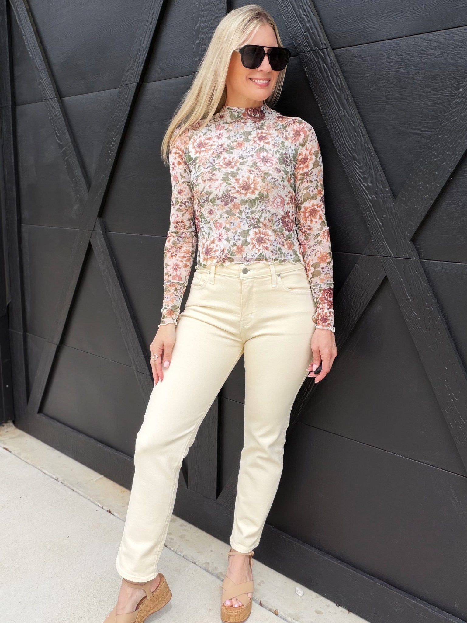 L.T.J Siena Straight Leg Jeans In Butter Cream - Infinity Raine