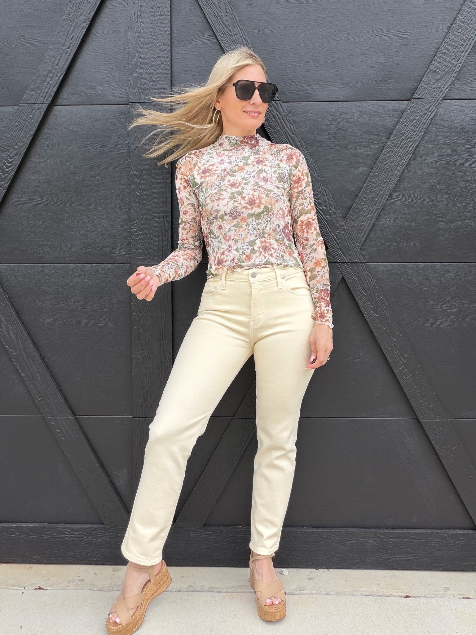 L.T.J Siena Straight Leg Jeans In Butter Cream - Infinity Raine