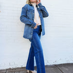 L.T.J Studded Straight Leg Jeans In Medium - Infinity Raine