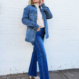 L.T.J Studded Straight Leg Jeans In Medium - Infinity Raine