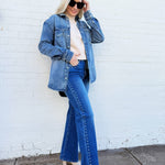 L.T.J Studded Straight Leg Jeans In Medium - Infinity Raine