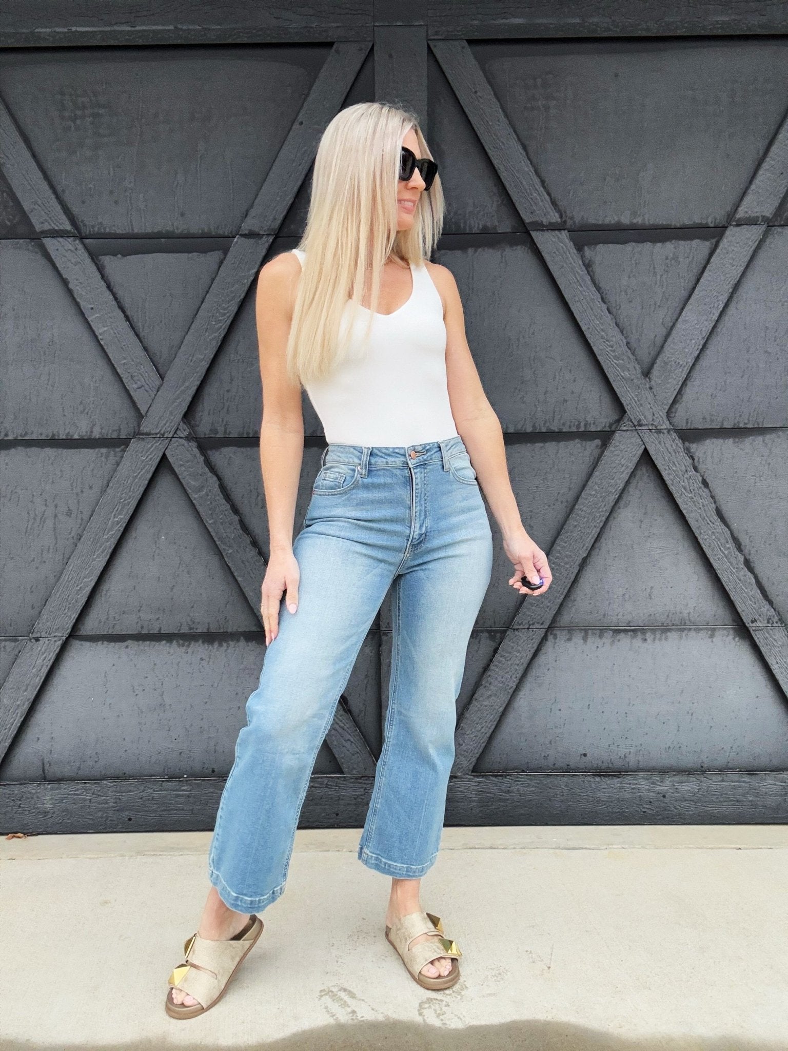 L.T.J Venice Almost Rigid Straight Crop Jeans - Infinity Raine