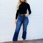 L.T.J Venice Almost Rigid Straight Crop Jeans In Dark - Infinity Raine