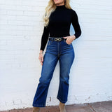 L.T.J Venice Almost Rigid Straight Crop Jeans In Dark - Infinity Raine