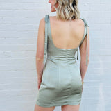 Lulus Dresses Lulus Carly Tie Strap Mini Dress In Sage