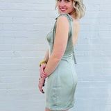Lulus Dresses Lulus Carly Tie Strap Mini Dress In Sage