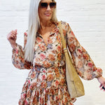 Zoe Chiffon Mini Dress In Orange - Infinity Raine