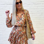 Zoe Chiffon Mini Dress In Orange - Infinity Raine