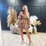 Zoe Chiffon Mini Dress In Orange - Infinity Raine