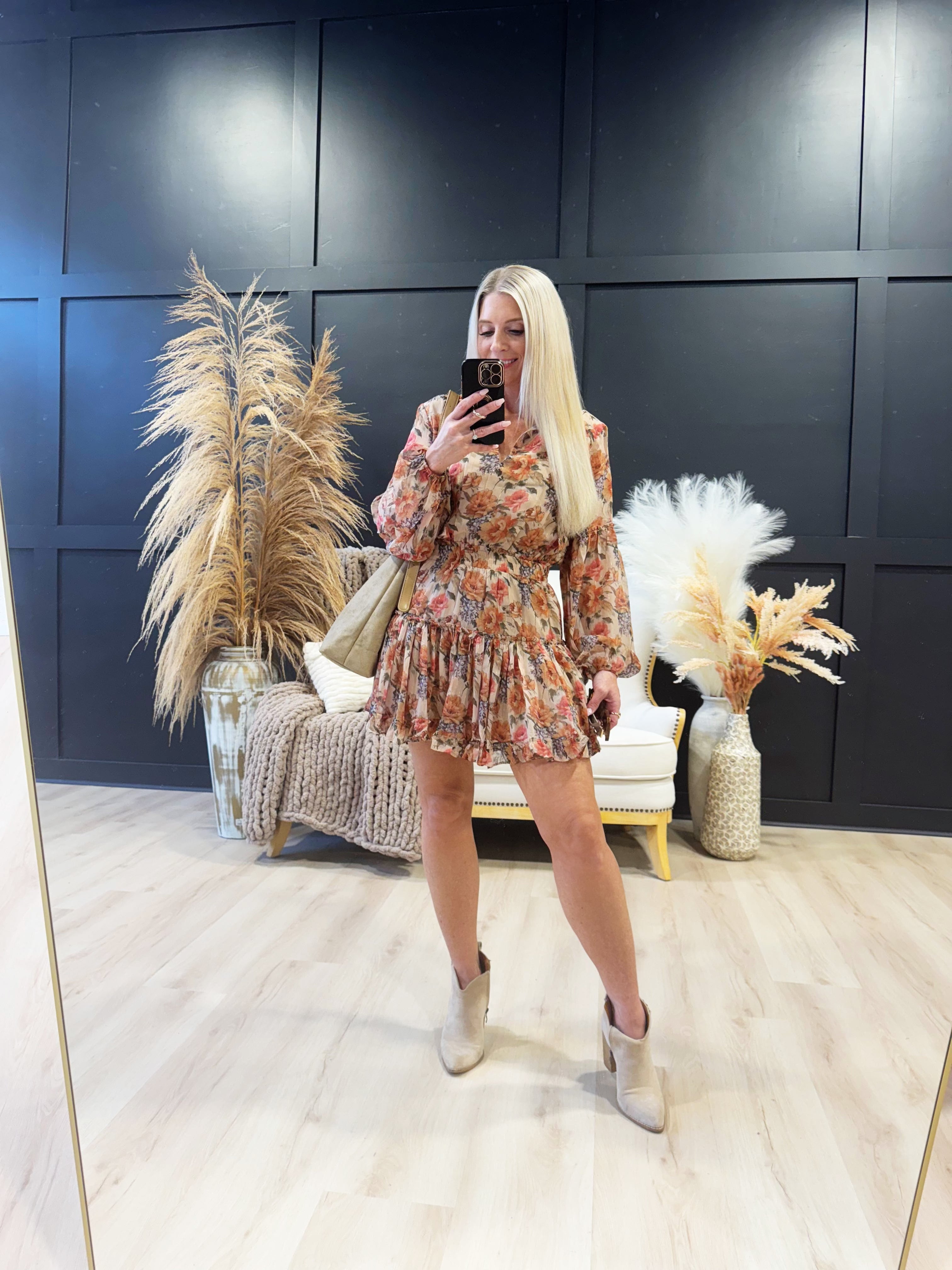 Zoe Chiffon Mini Dress In Orange - Infinity Raine
