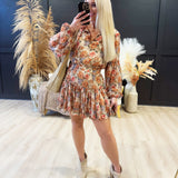 Zoe Chiffon Mini Dress In Orange - Infinity Raine