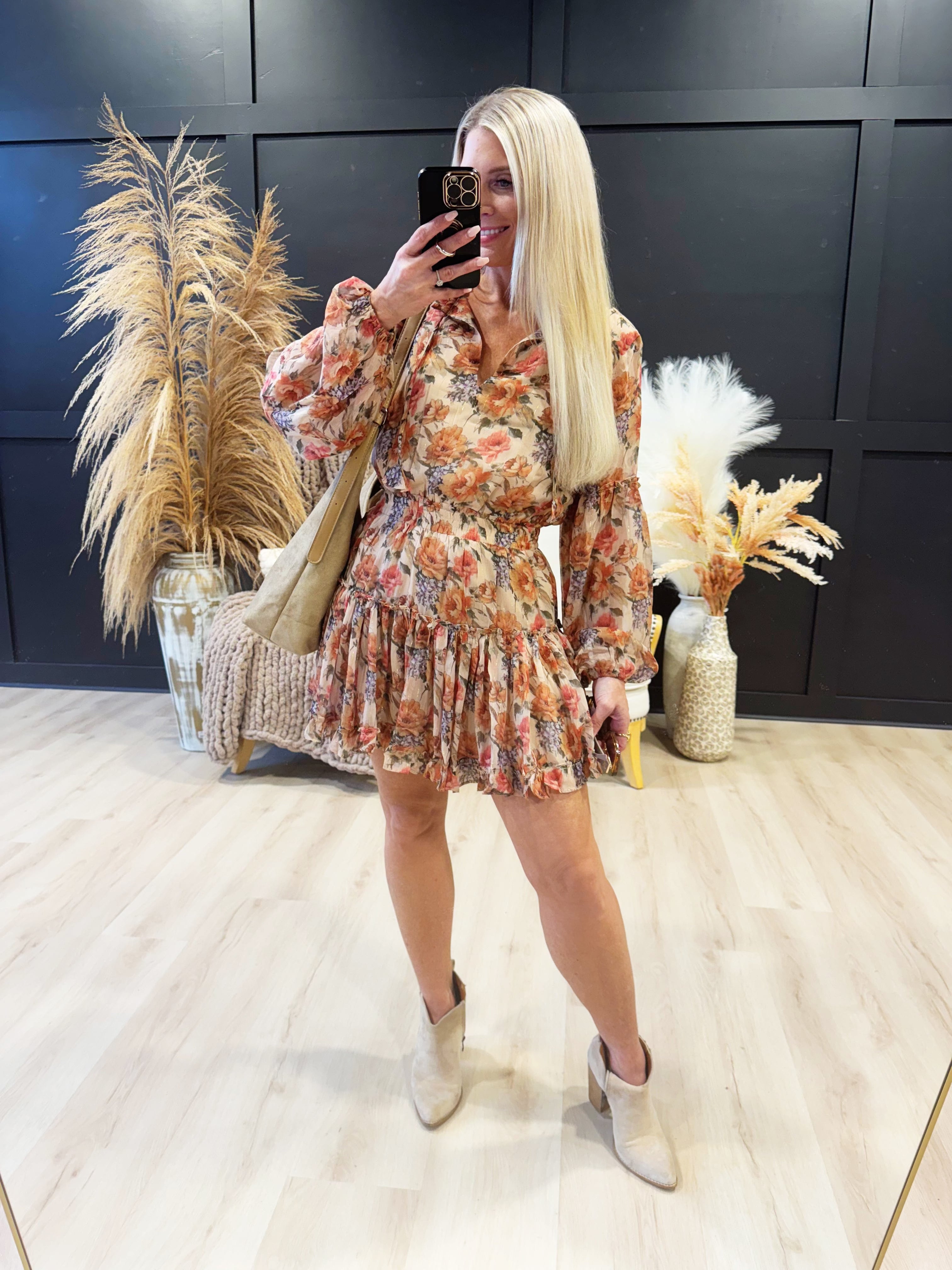 Zoe Chiffon Mini Dress In Orange - Infinity Raine