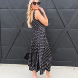Lulus Renee Scoop Back Darted Hip Midi Dress In Black - Infinity Raine