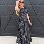 Lulus Renee Scoop Back Darted Hip Midi Dress In Black - Infinity Raine