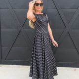 Lulus Renee Scoop Back Darted Hip Midi Dress In Black - Infinity Raine