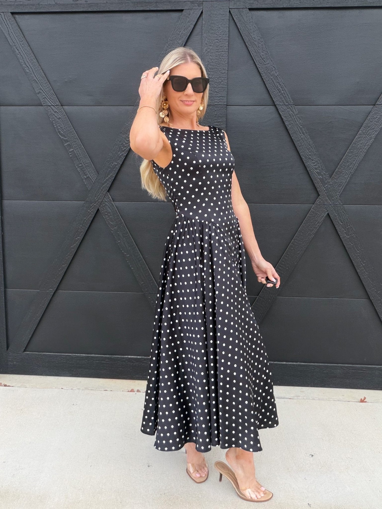 Lulus Renee Scoop Back Darted Hip Midi Dress In Black - Infinity Raine
