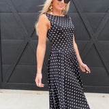 Lulus Renee Scoop Back Darted Hip Midi Dress In Black - Infinity Raine