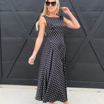 Lulus Renee Scoop Back Darted Hip Midi Dress In Black - Infinity Raine