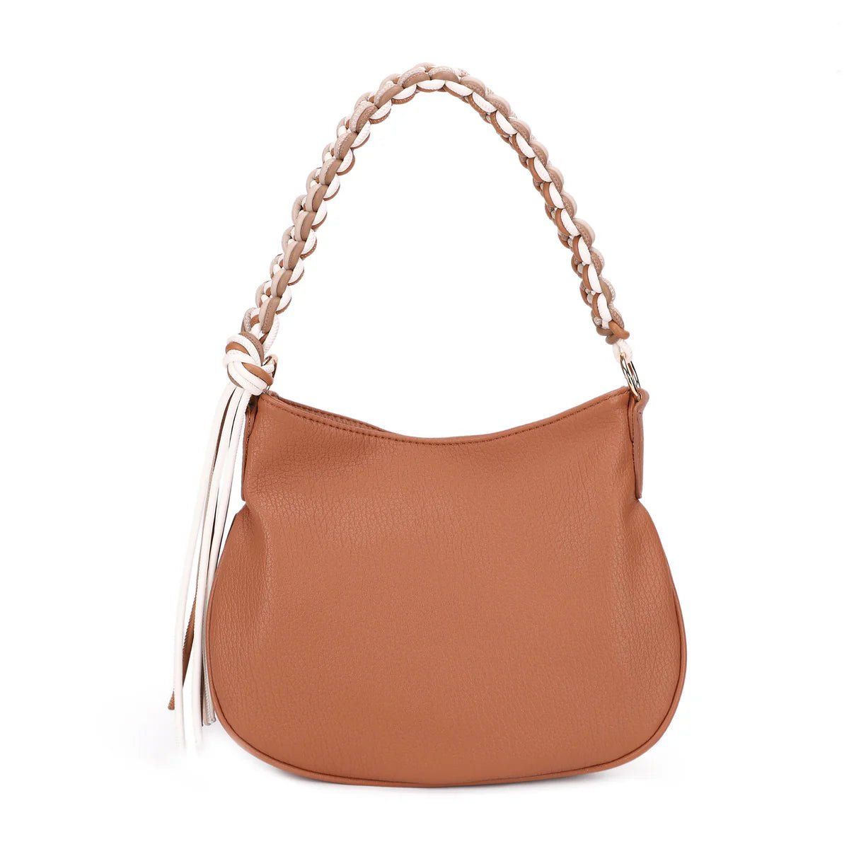 Luna Braided Shoulder Bag-Cognac - Infinity Raine
