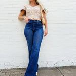Knitted Top With Shoulder Ruffles In Taupe - Infinity Raine
