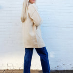 Madelyn Outerwear - Jackets & Coats Solid Long Sleeve Sweater Coat In Oatmeal