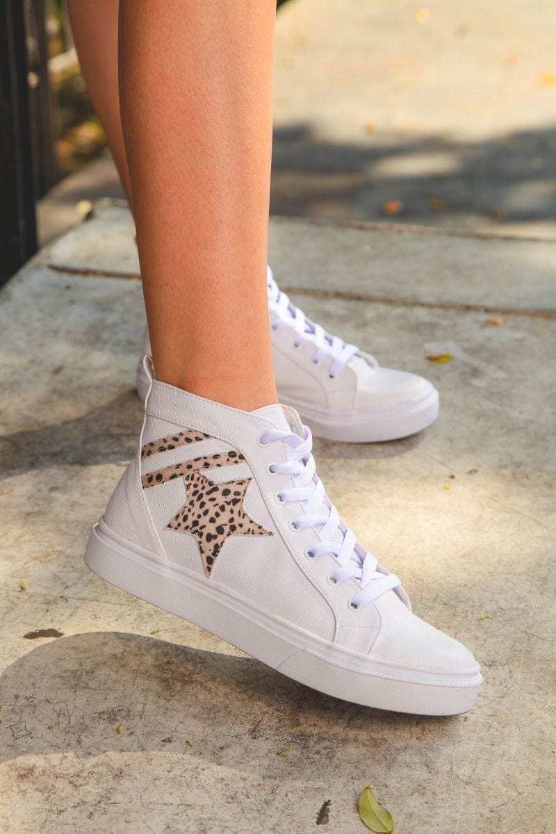 Stars And Stripes Sneakers-Leopard - Infinity Raine