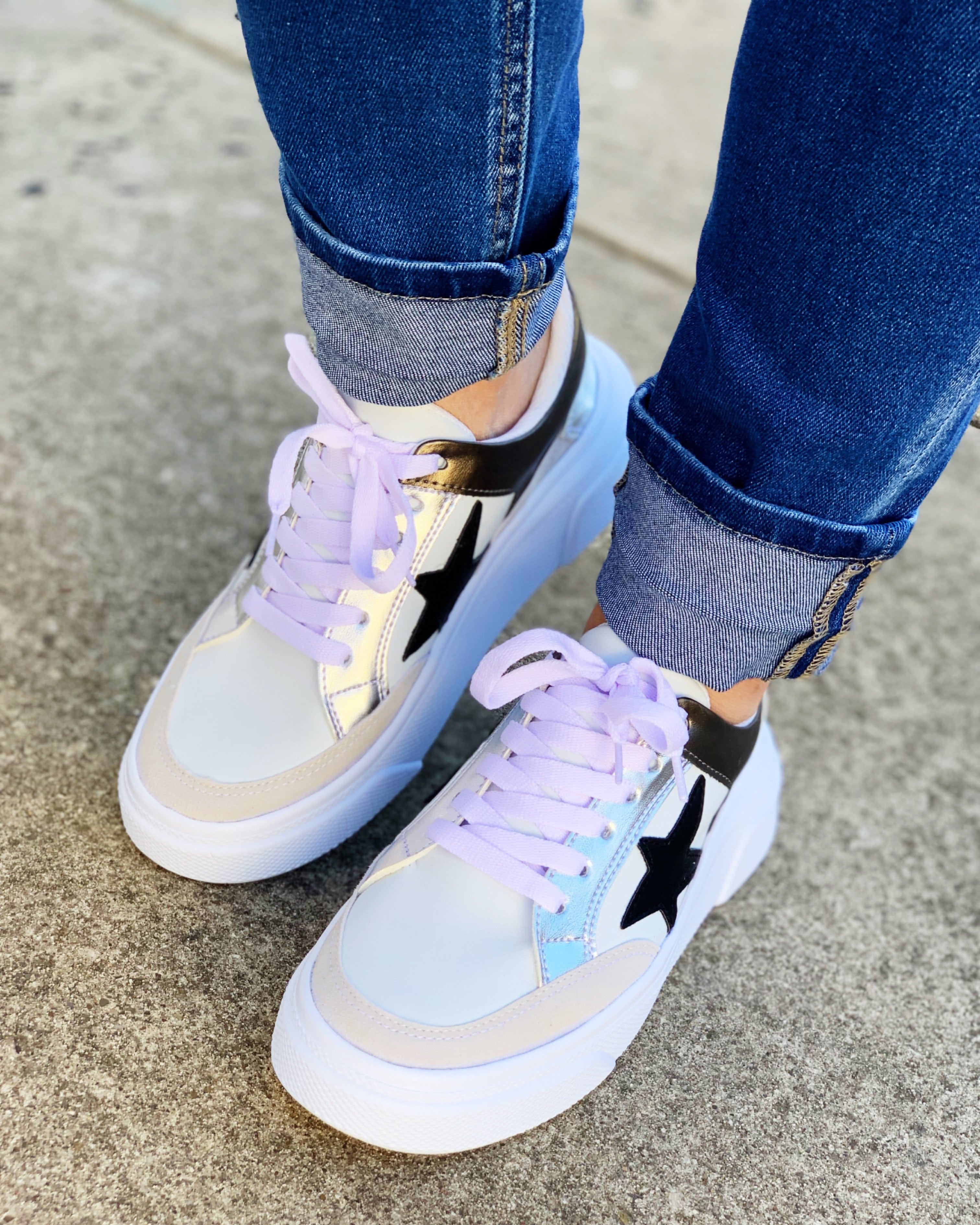 Youre A Shining Star Sneakers-Pewter - Infinity Raine