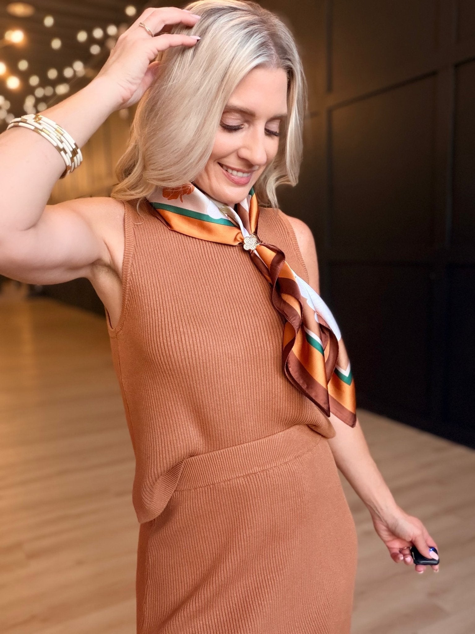 Maple Leaf Back Detail Sweater In Camel - Infinity Raine