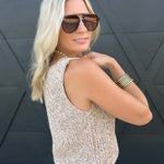 Maple Tank Sweater In Taupe Multi - Infinity Raine