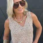 Maple Tank Sweater In Taupe Multi - Infinity Raine