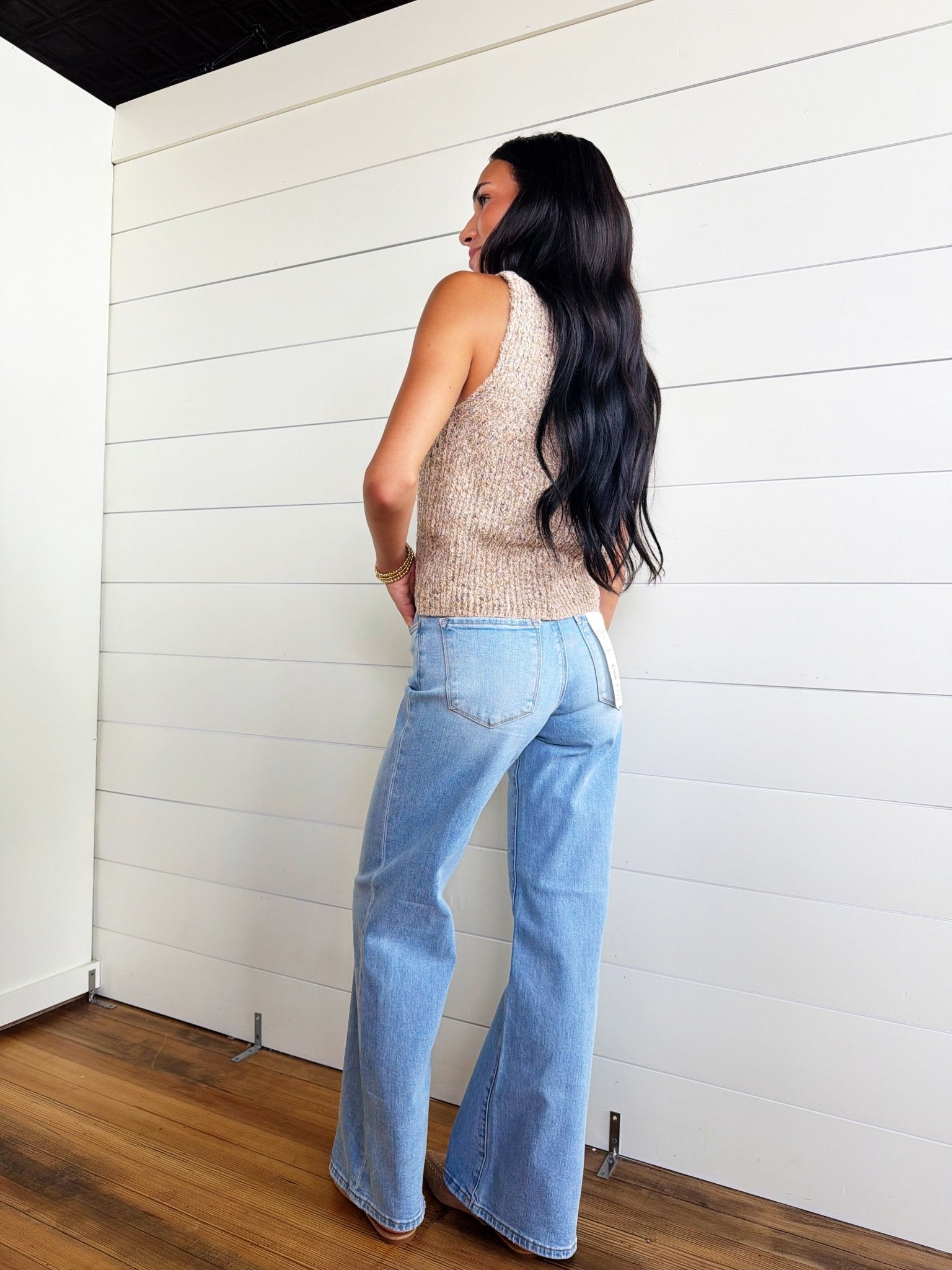 Maple Tank Sweater In Taupe Multi - Infinity Raine